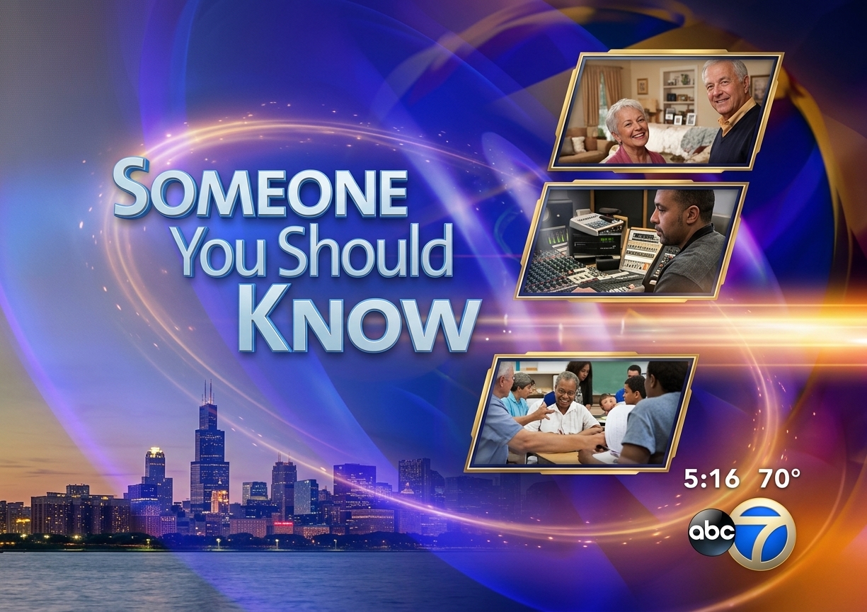 ABC7 Chicago Someone You Should Know title card, the segment featuring Steven Solomon reported by Harry Porterfield